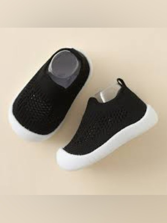 Other - Black Slip-On Toddler Sock Shoes 7-8 Ages 1-3 NEW!